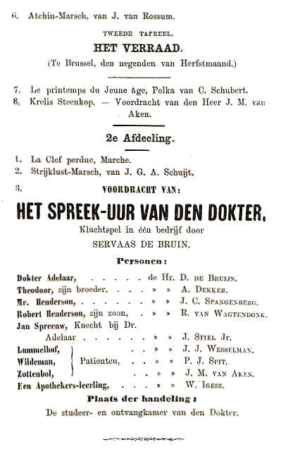 Rederijkers programma uit 1875, deel 3
